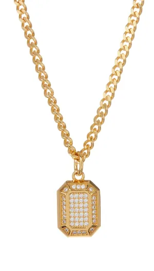 Luv AJ Emerald Pavè Pendant Necklace