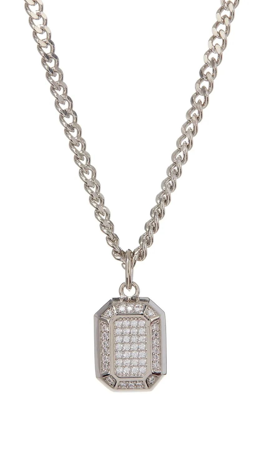 Luv AJ Emerald Pavè Pendant Necklace