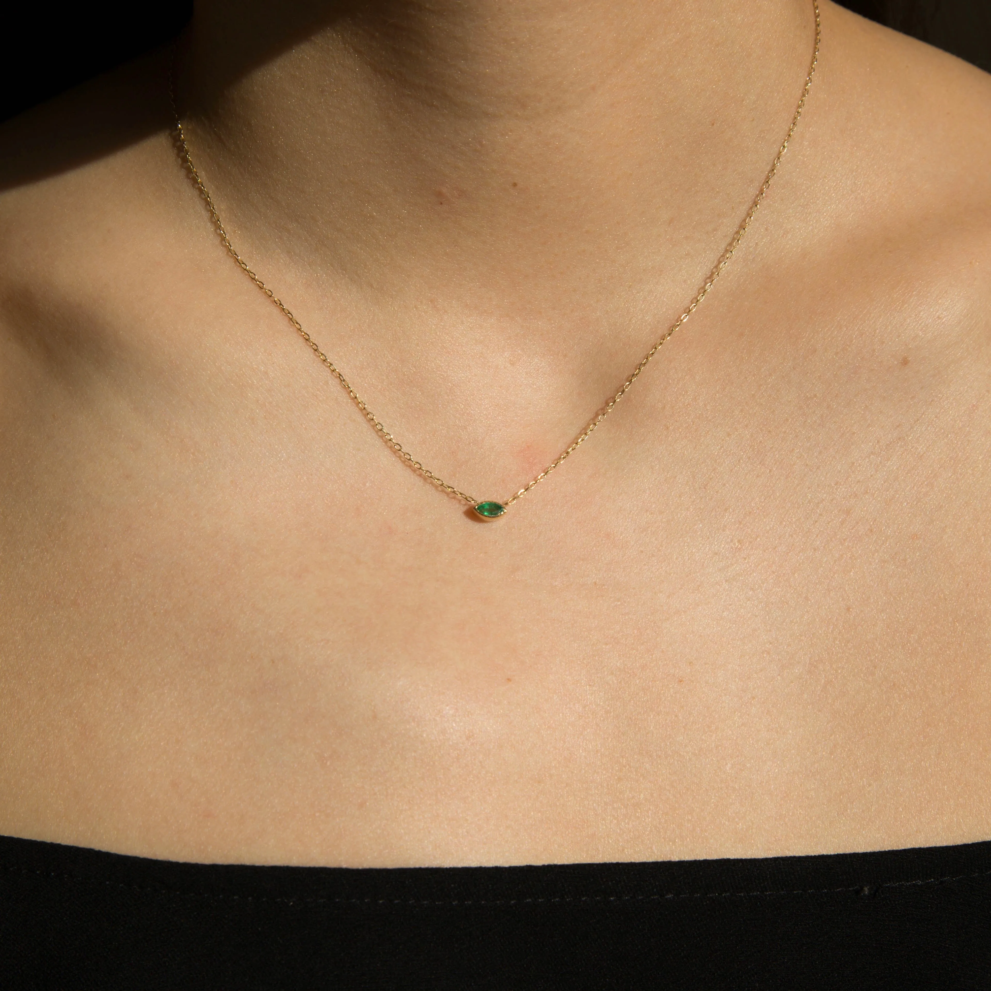 Marquise Emerald Necklace (ready to ship option)*