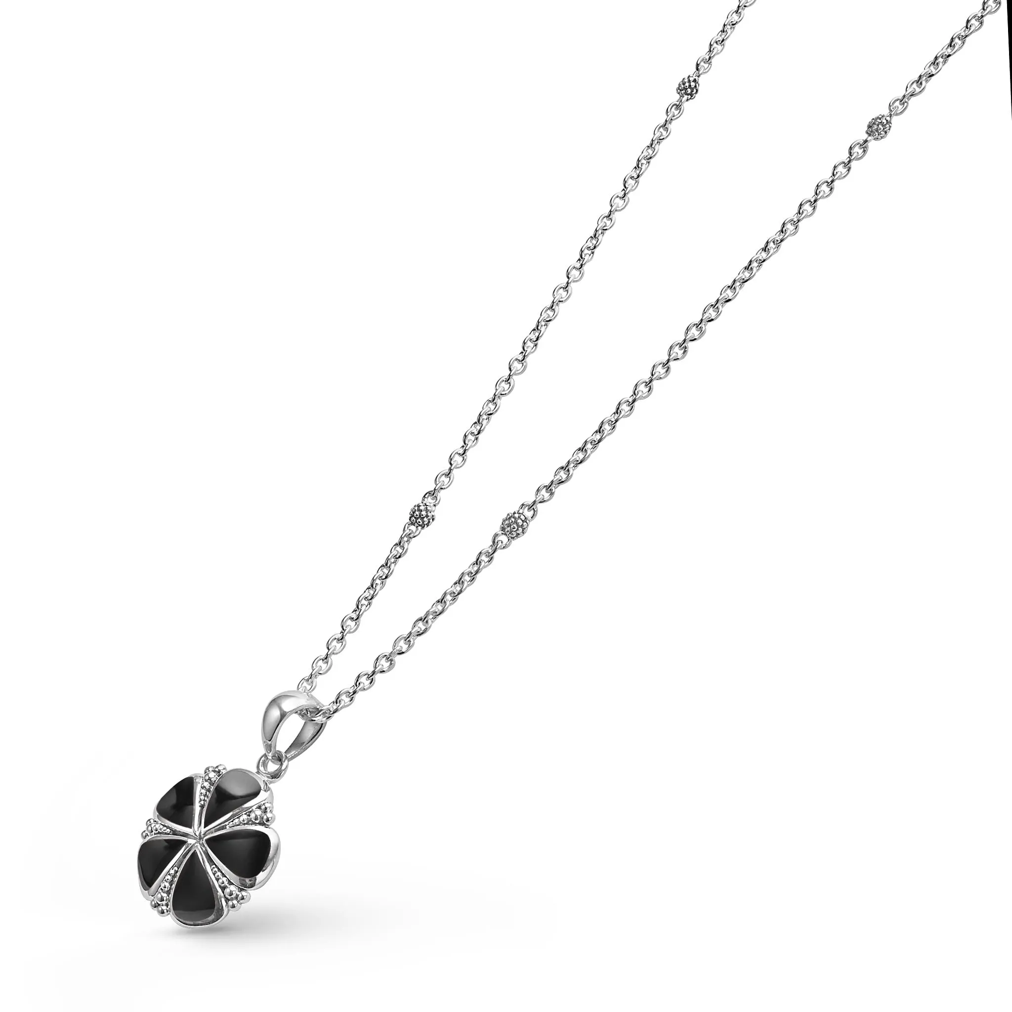 Maya Onyx Flower Pendant Necklace