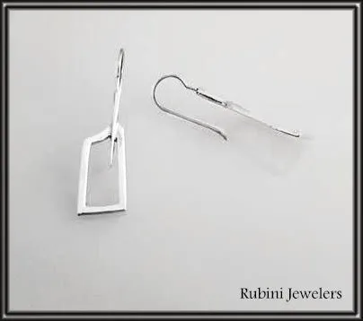Medium Rowing Hatchet Blade Outlines Wire Earrings Made by Rubini Jewelers.