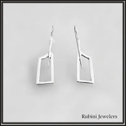 Medium Rowing Hatchet Blade Outlines Wire Earrings Made by Rubini Jewelers.