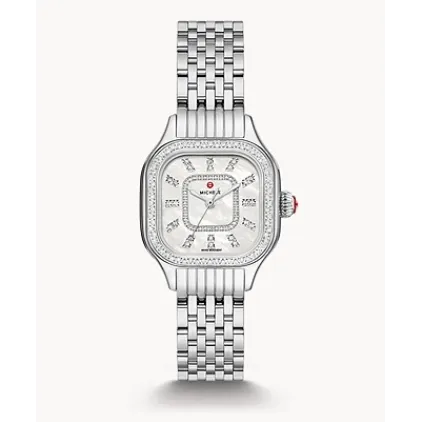 Michele Meggie Diamond Stainless Steel Watch 27mm Quartz