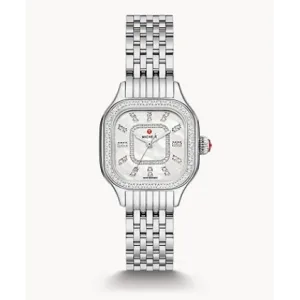 Michele Meggie Diamond Stainless Steel Watch 27mm Quartz