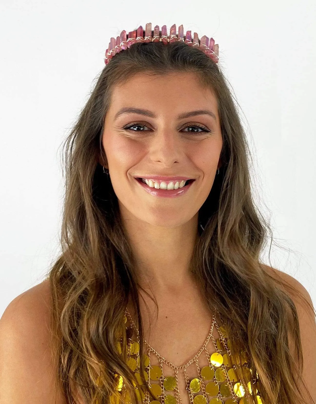 Mini Diadem Crystal Crown in Gilded Rose