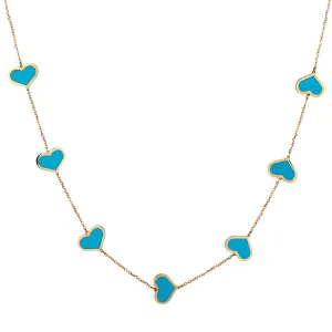 MULTI HEART & CHAIN NECKLACE