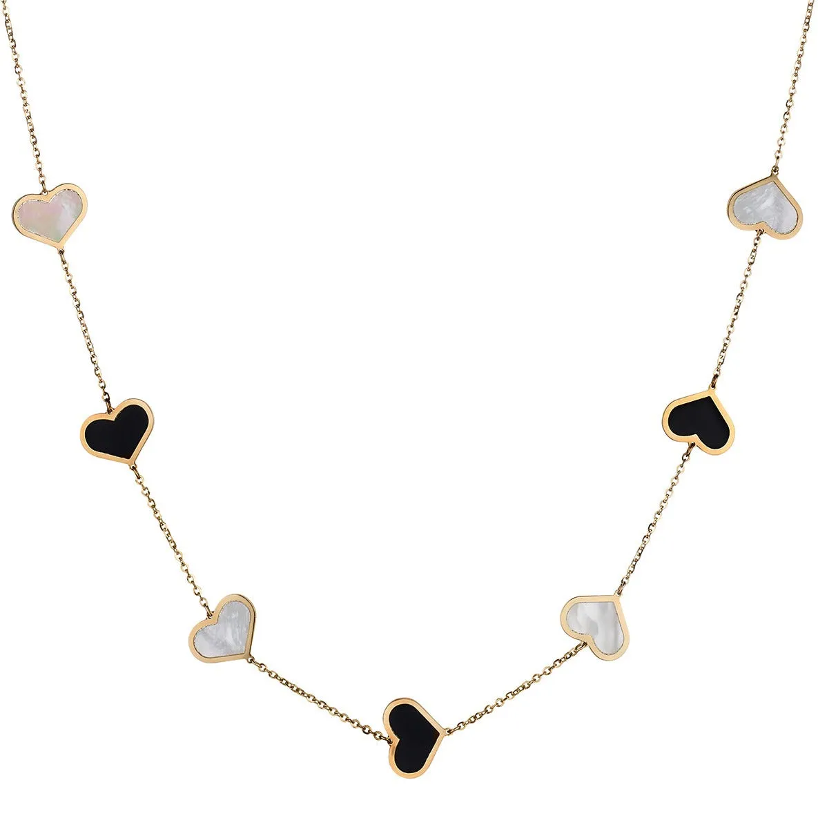 MULTI HEART & CHAIN NECKLACE