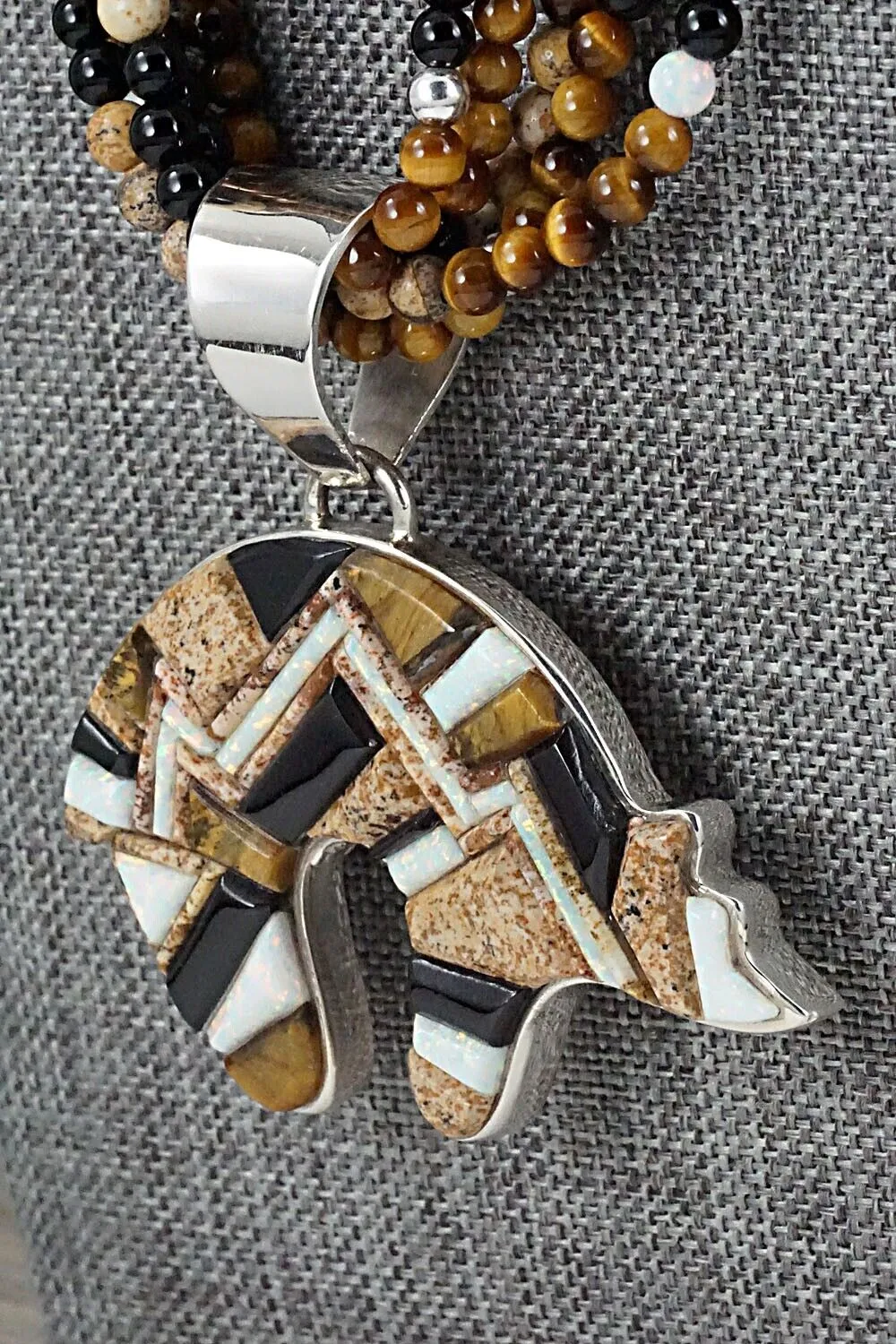 Multi Stone and Sterling Silver Necklace - Charlie Bowie