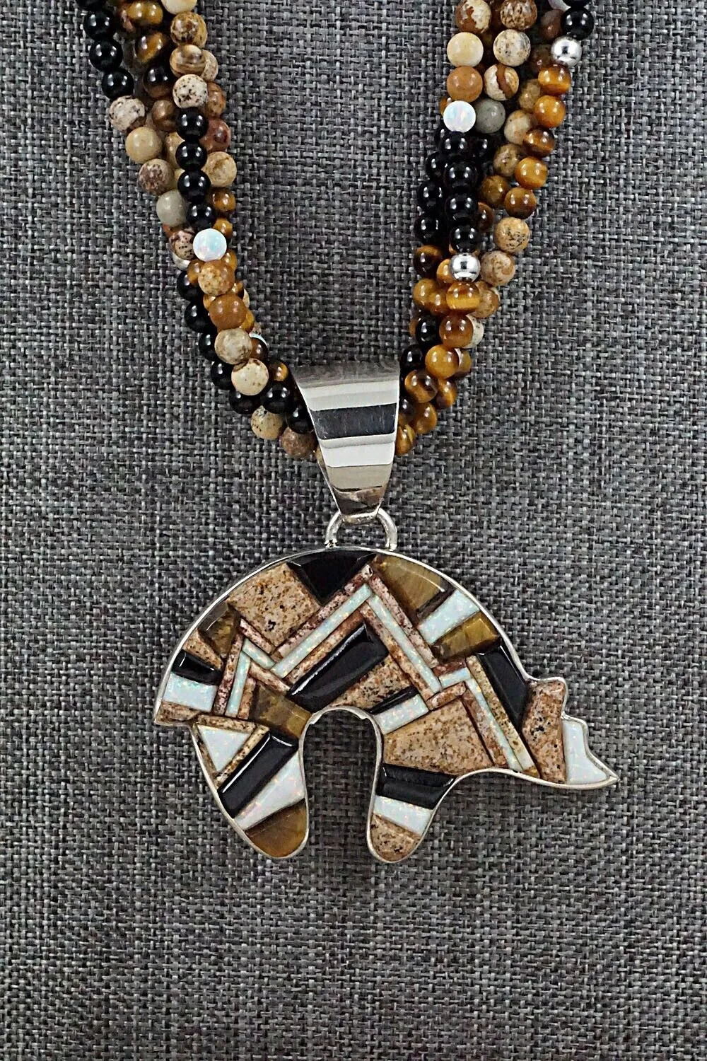 Multi Stone and Sterling Silver Necklace - Charlie Bowie