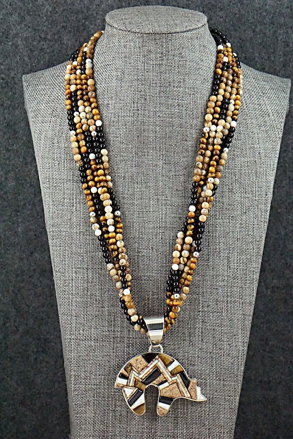 Multi Stone and Sterling Silver Necklace - Charlie Bowie