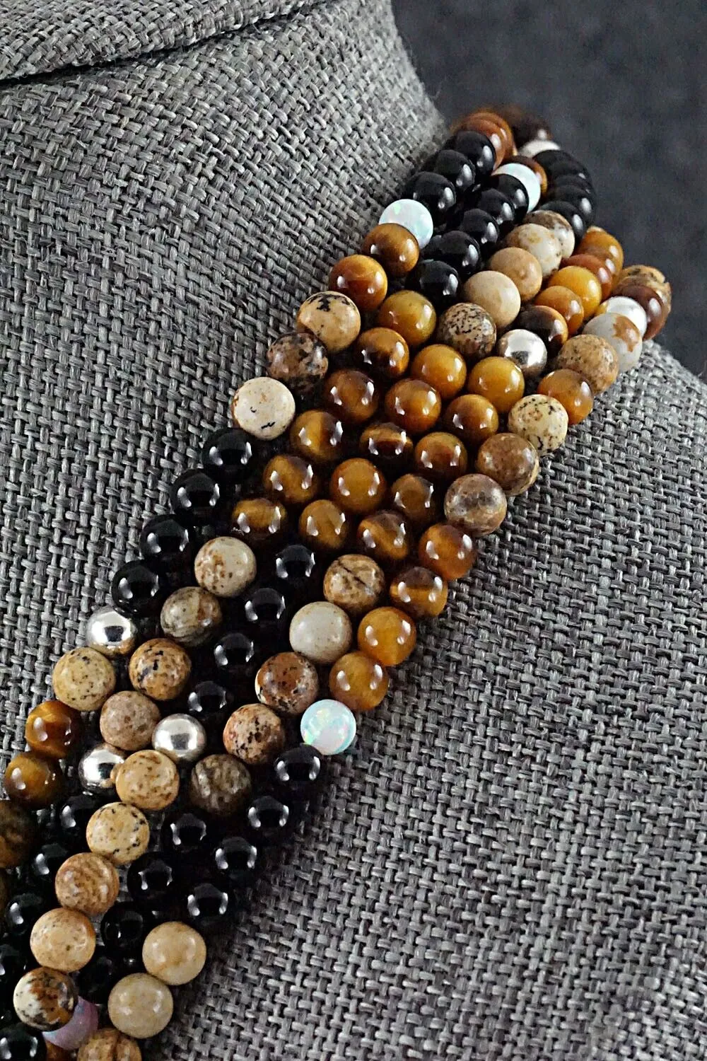 Multi Stone and Sterling Silver Necklace - Charlie Bowie