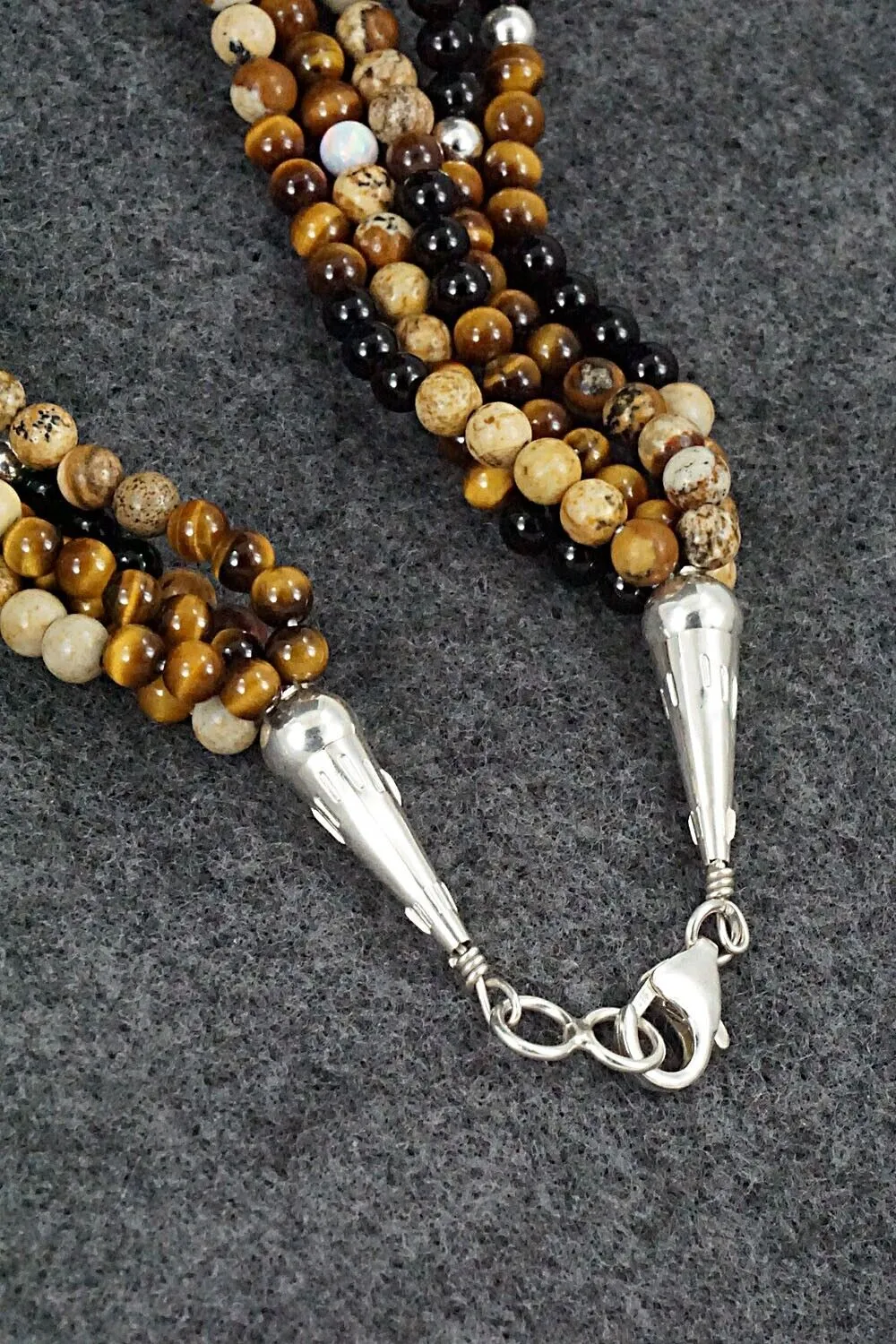 Multi Stone and Sterling Silver Necklace - Charlie Bowie
