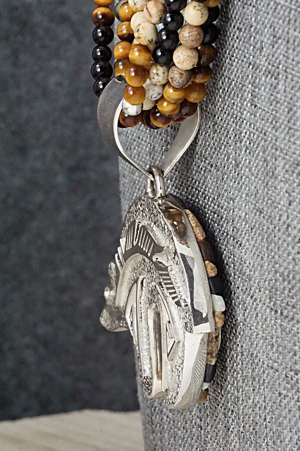 Multi Stone and Sterling Silver Necklace - Charlie Bowie