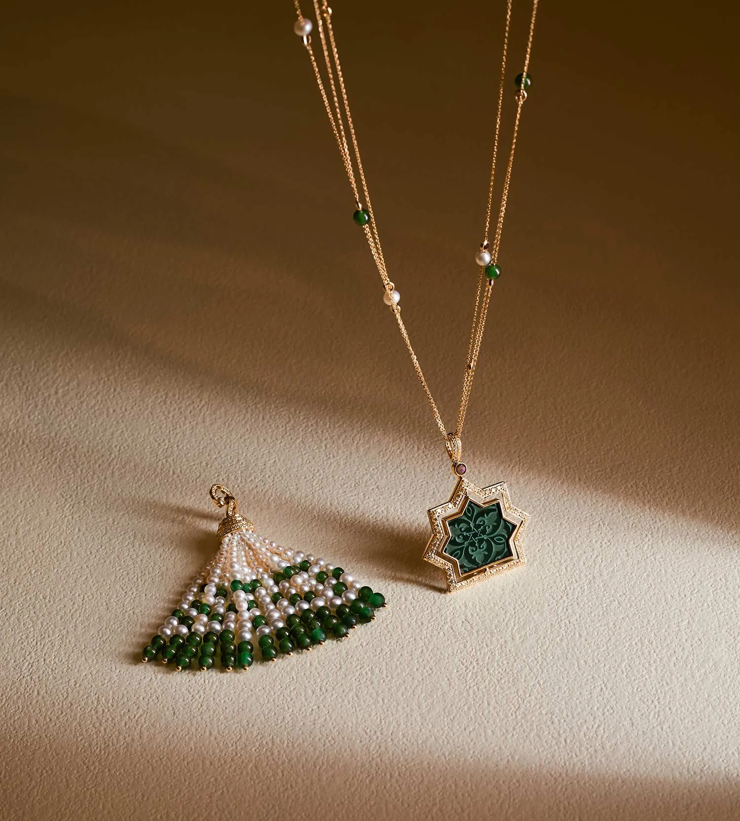 Noor Green Onyx Sautoir