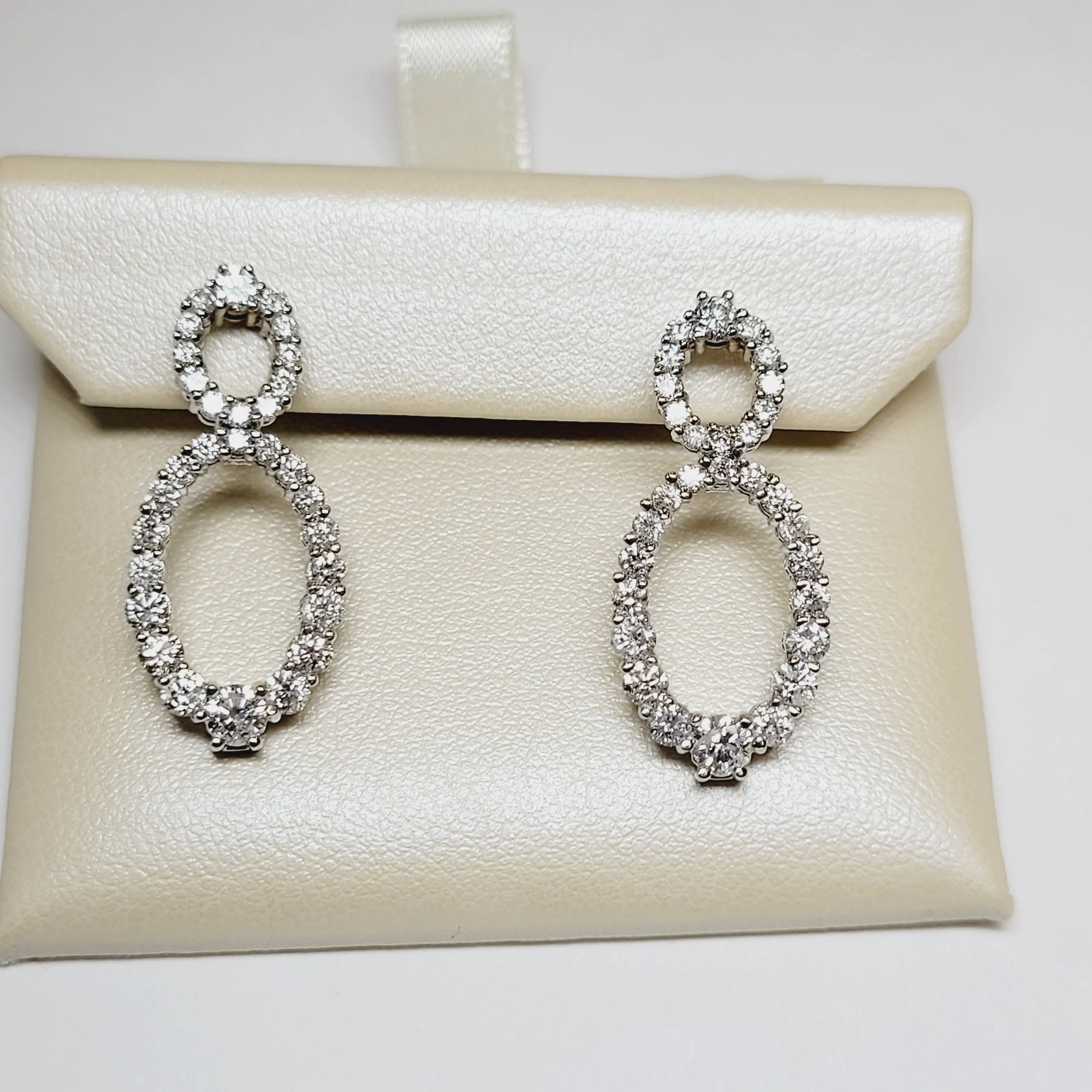 Oblong Dangle Diamond Earrings
