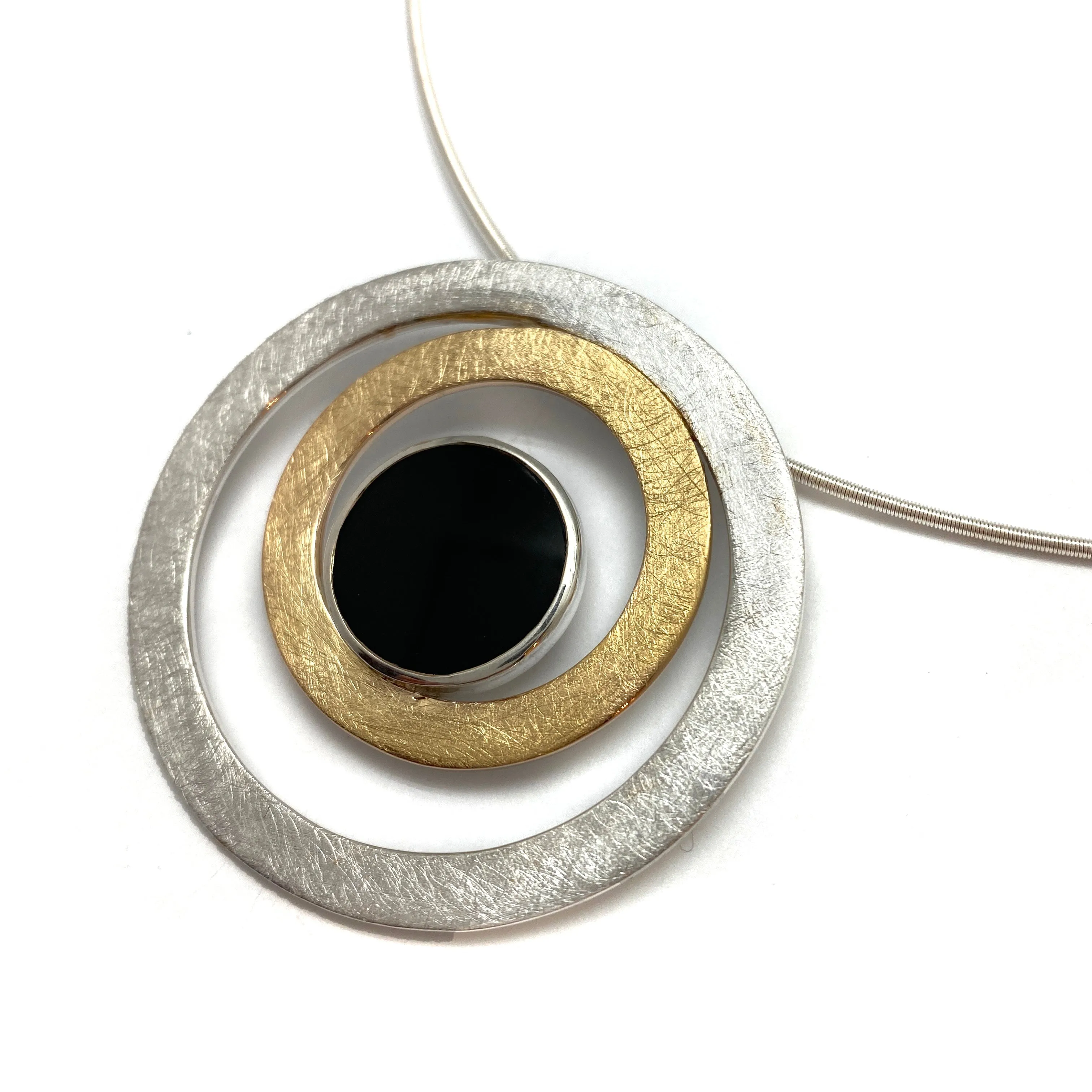 Onyx Circle Pendant Necklace