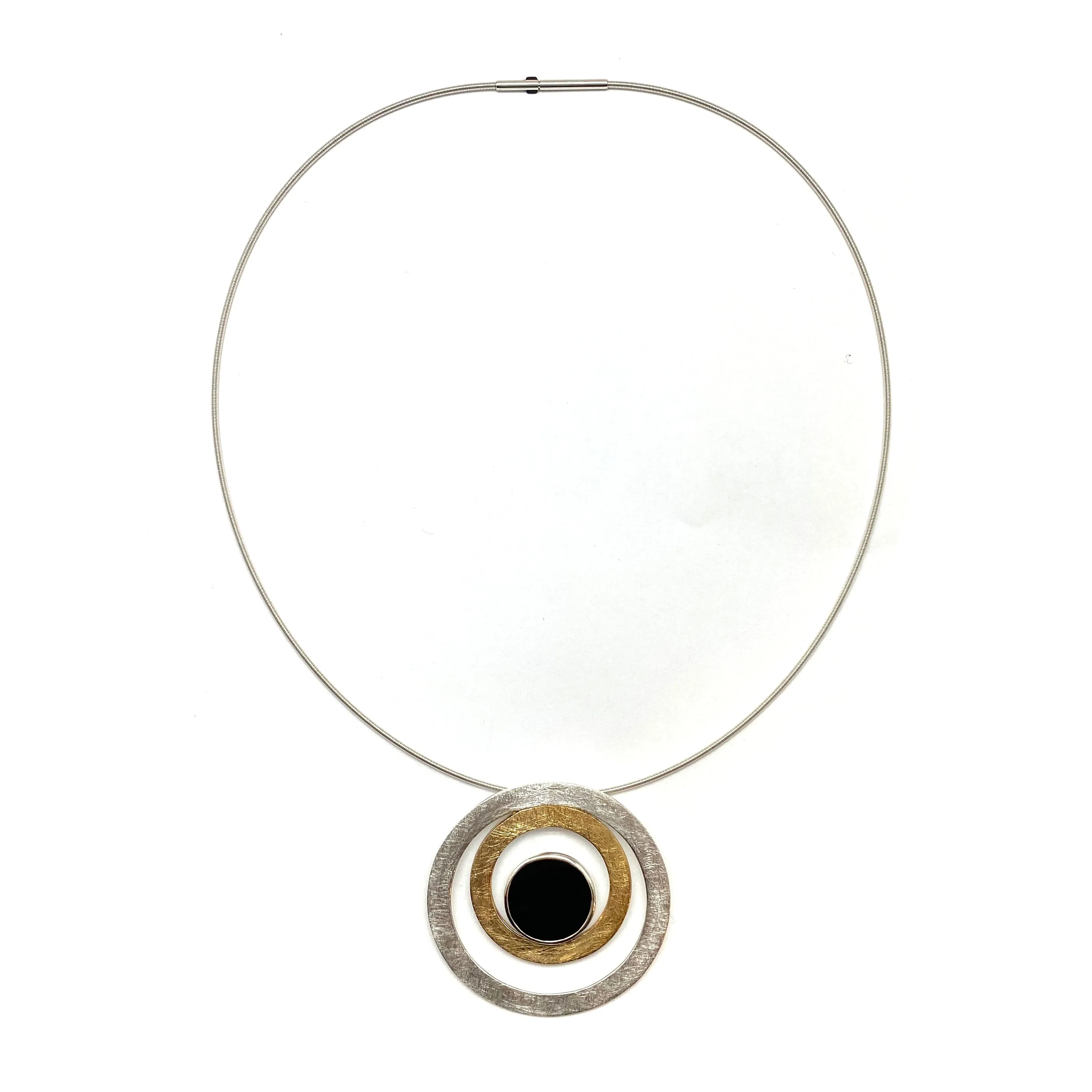 Onyx Circle Pendant Necklace