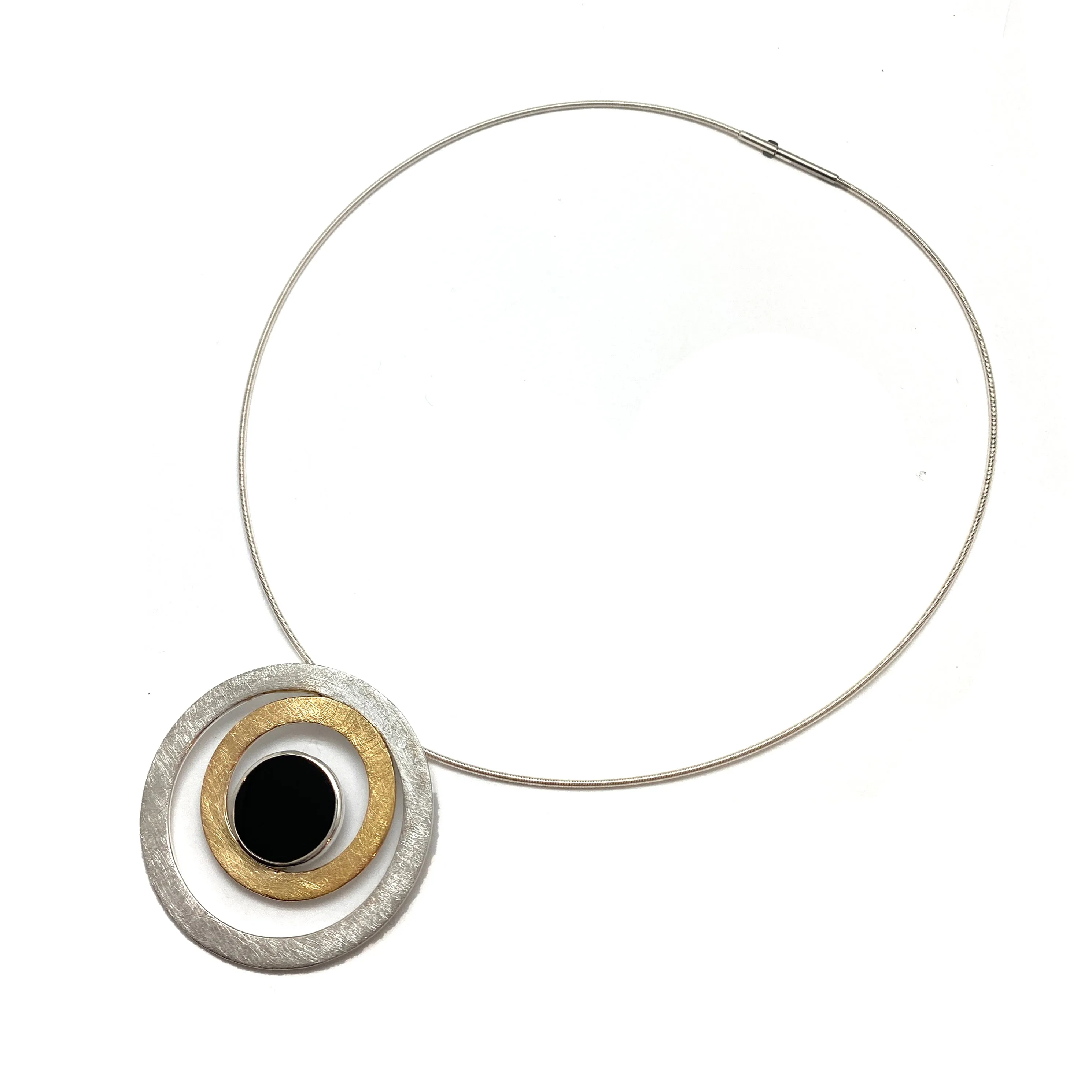 Onyx Circle Pendant Necklace