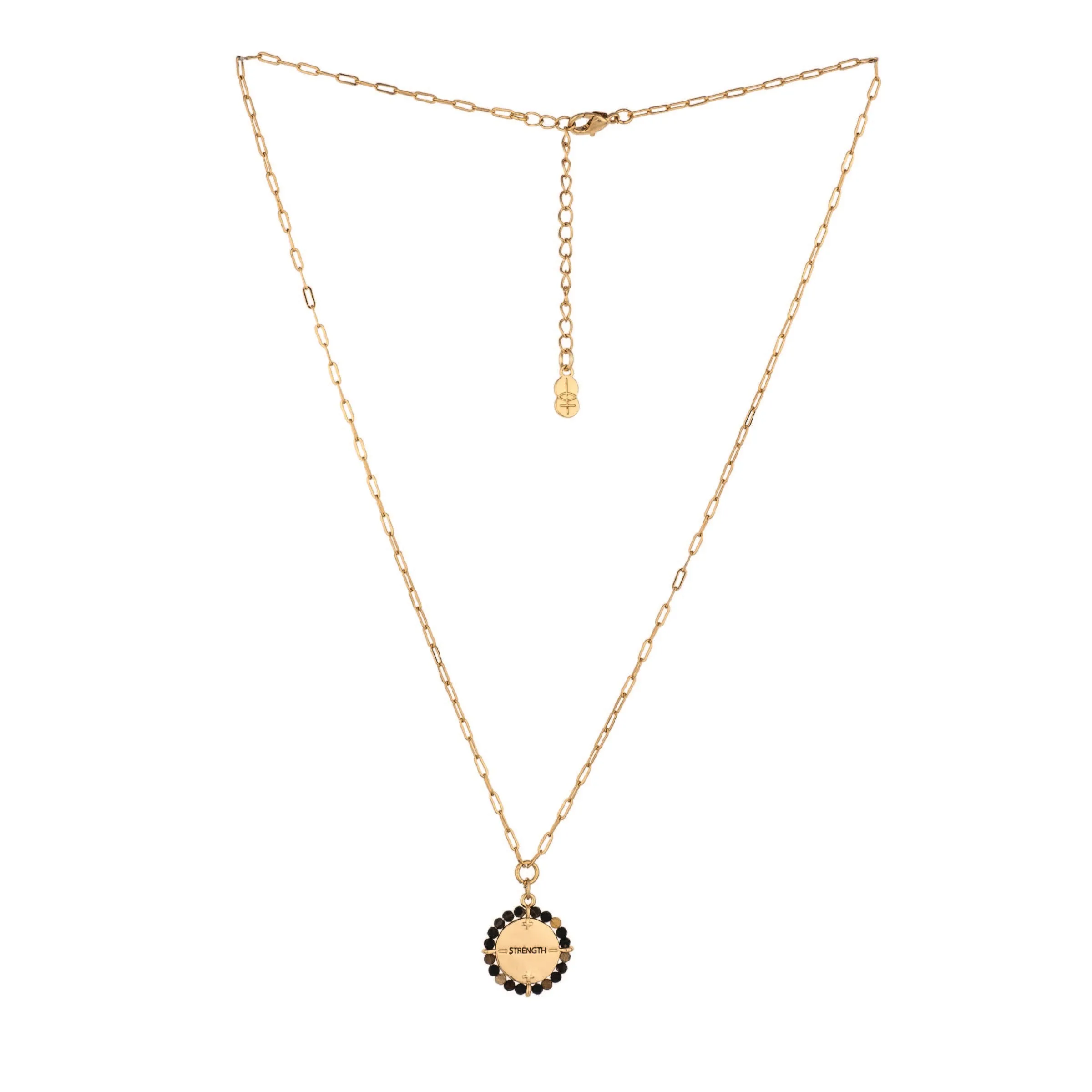 Onyx Encircled Beaded Pendant Necklace
