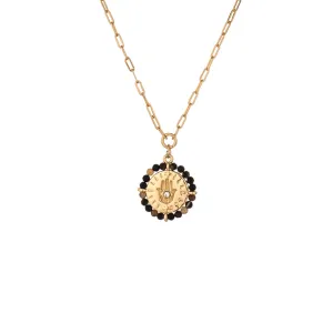 Onyx Encircled Beaded Pendant Necklace