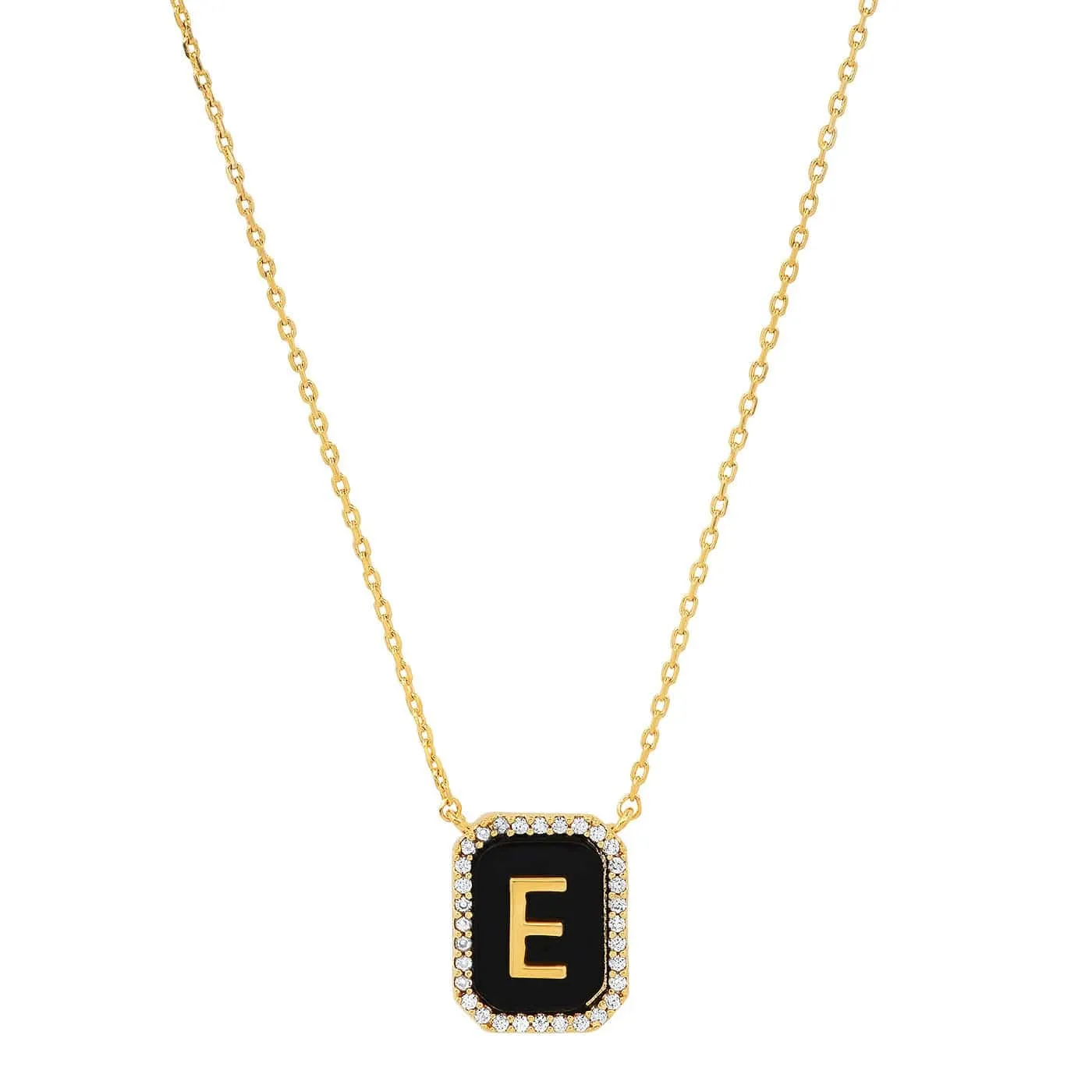 Onyx Monogram Pendant Necklace