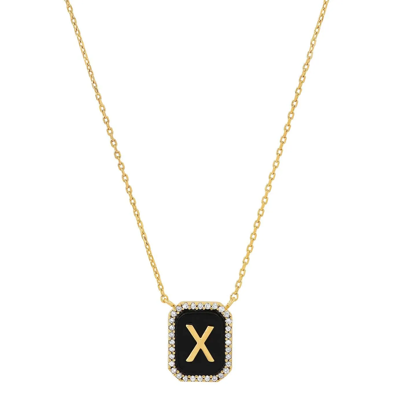 Onyx Monogram Pendant Necklace