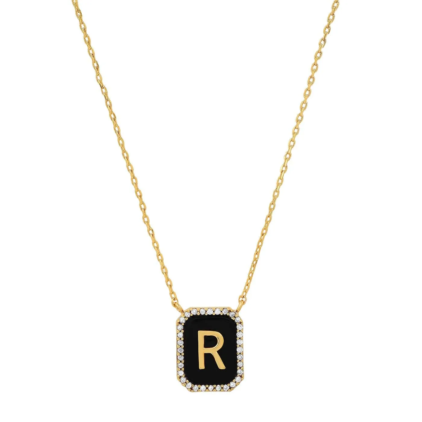 Onyx Monogram Pendant Necklace