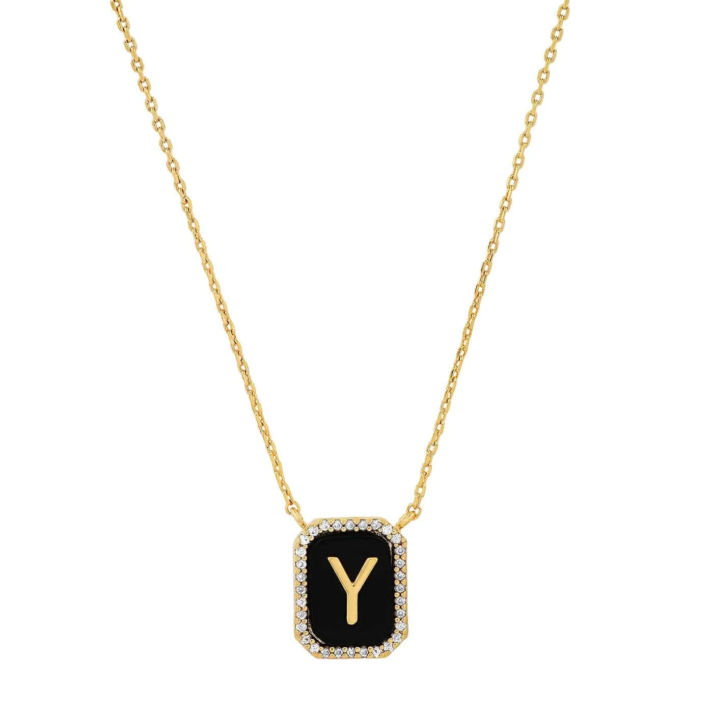 Onyx Monogram Pendant Necklace