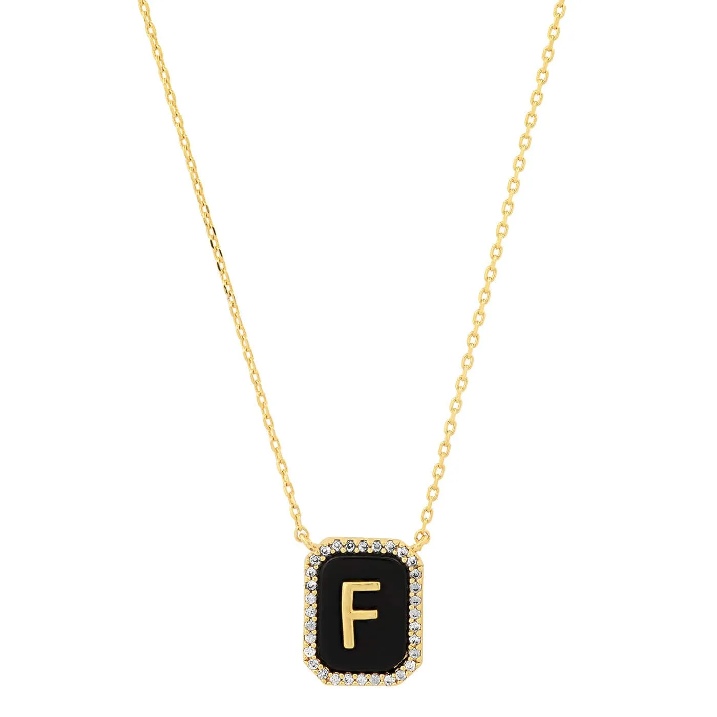 Onyx Monogram Pendant Necklace