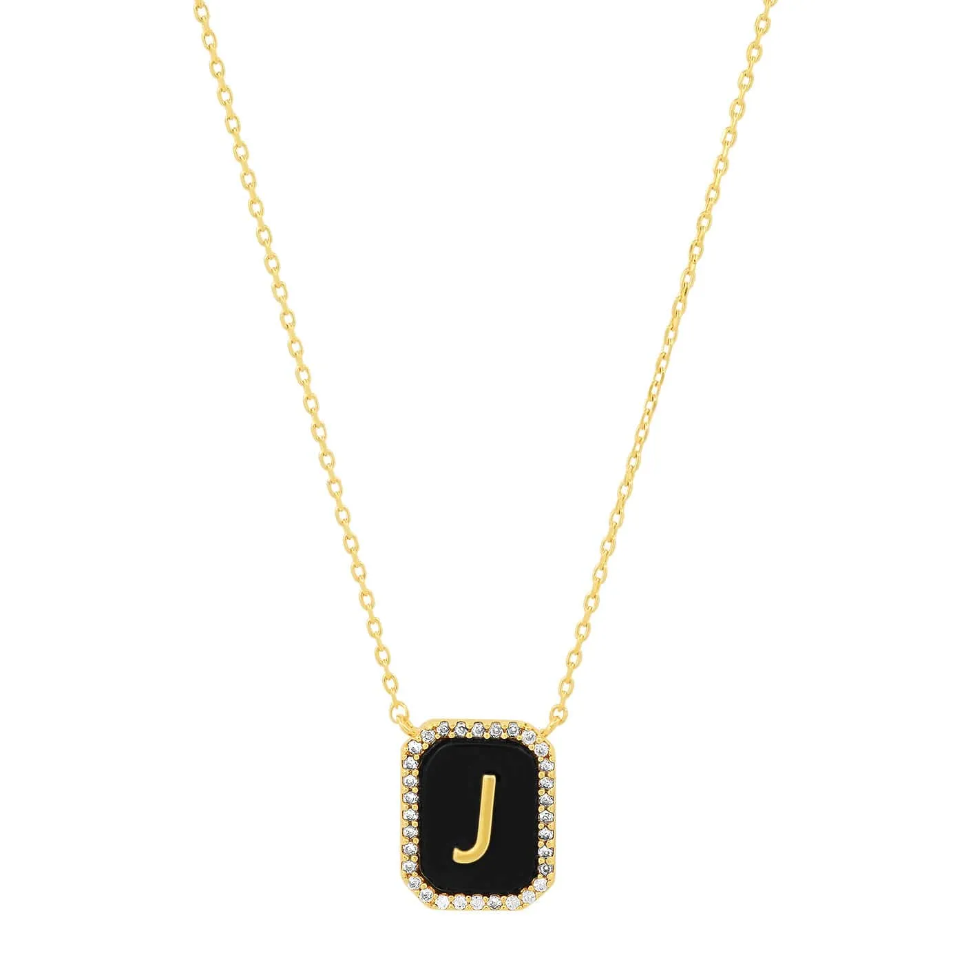 Onyx Monogram Pendant Necklace