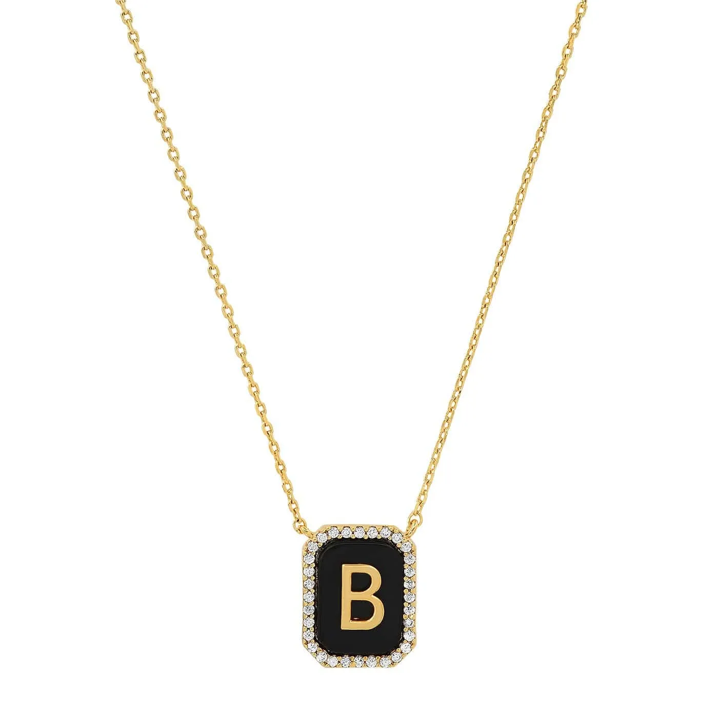 Onyx Monogram Pendant Necklace