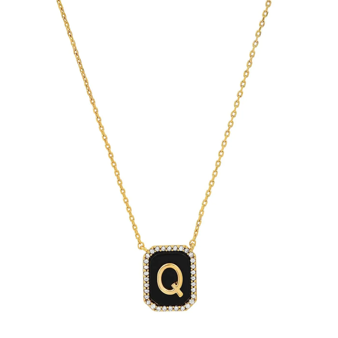 Onyx Monogram Pendant Necklace