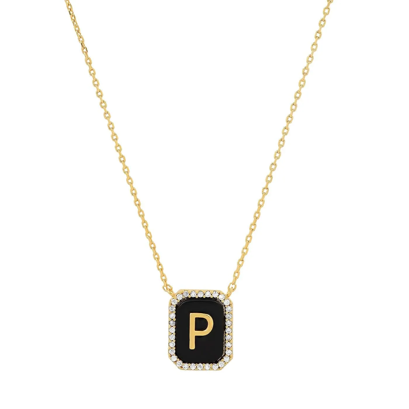 Onyx Monogram Pendant Necklace