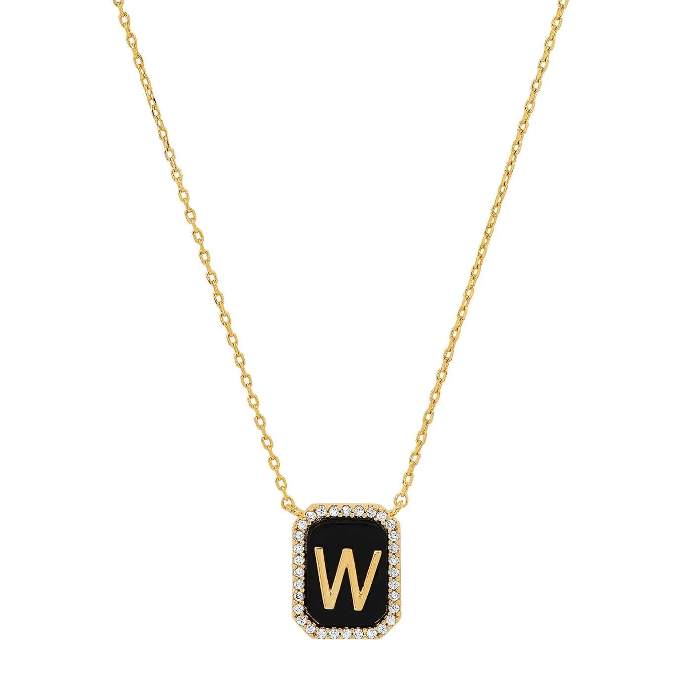 Onyx Monogram Pendant Necklace