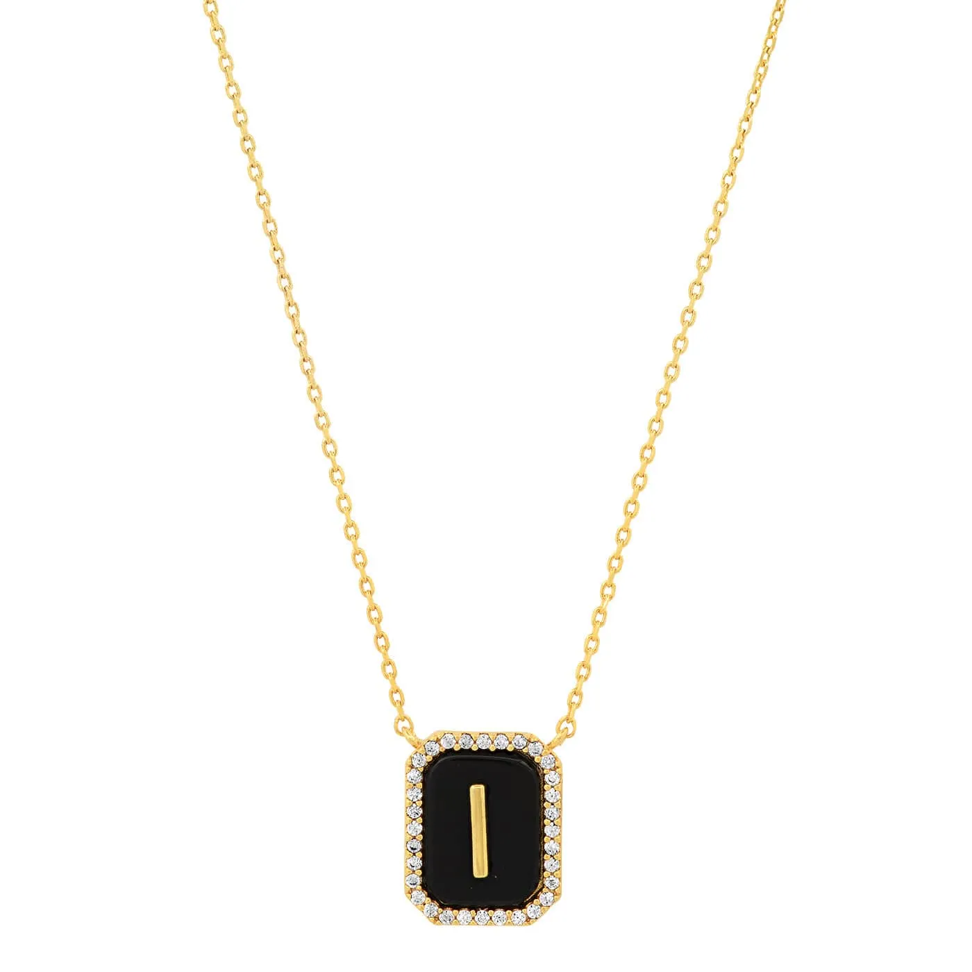 Onyx Monogram Pendant Necklace