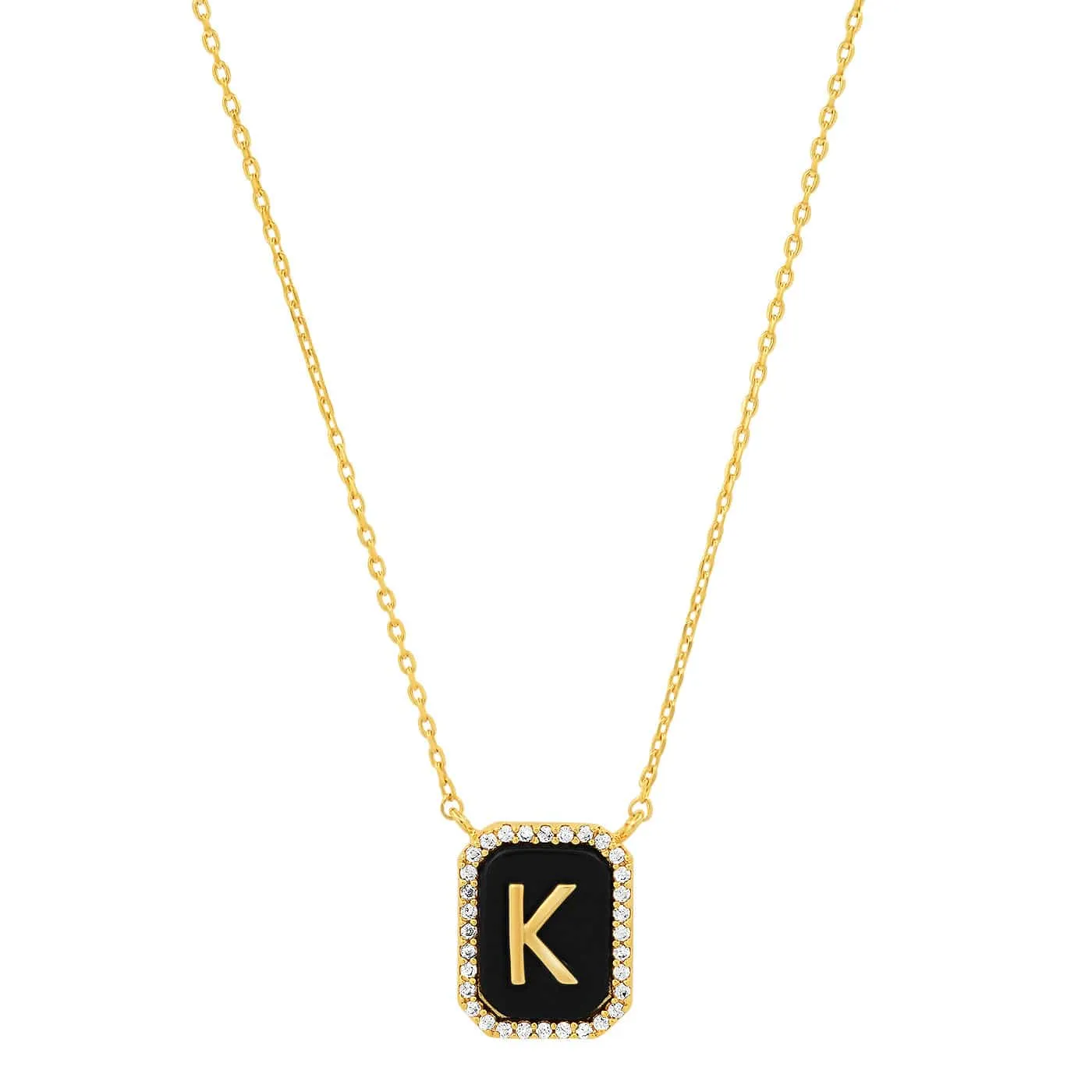 Onyx Monogram Pendant Necklace