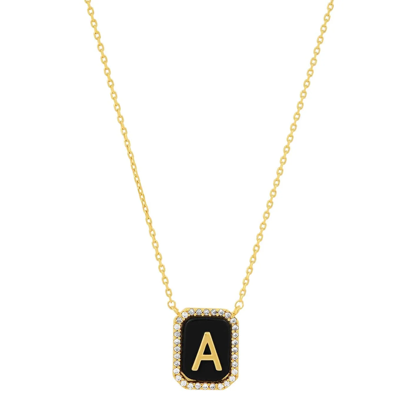 Onyx Monogram Pendant Necklace