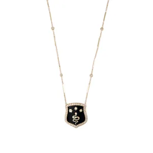 ONYX SNAKE SHIELD NECKLACE