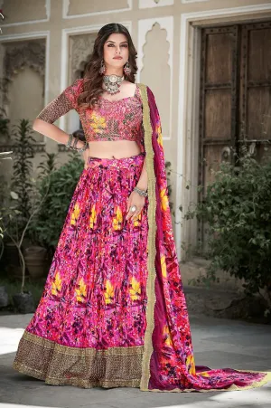 PARTY WEAR PRINTED SEQUINS WORK LEHENGA