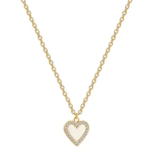 Pavé Mother of Pearl Heart Necklace