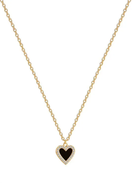 Pavé Mother of Pearl Heart Necklace