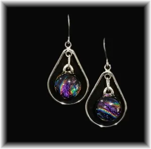 Purple Hoop Dot Earring