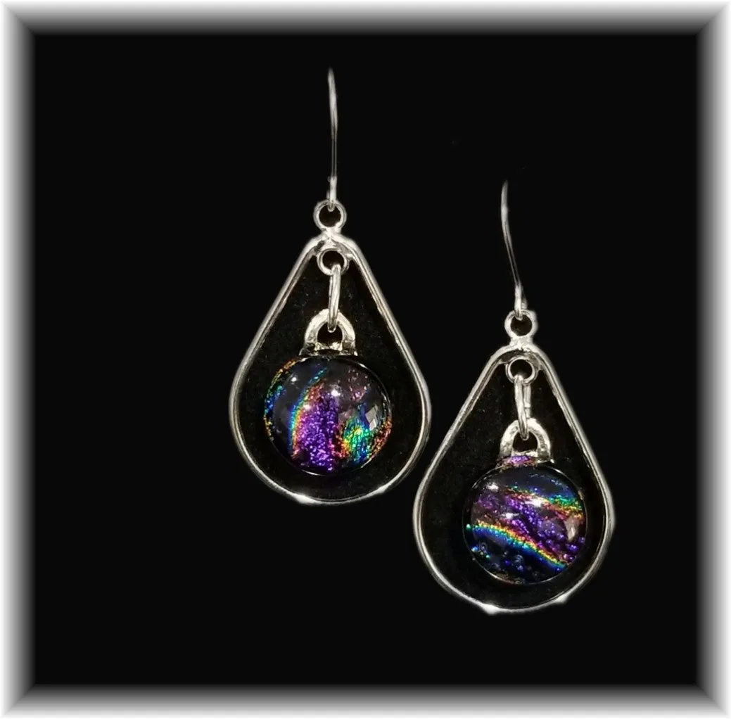Purple Hoop Dot Earring