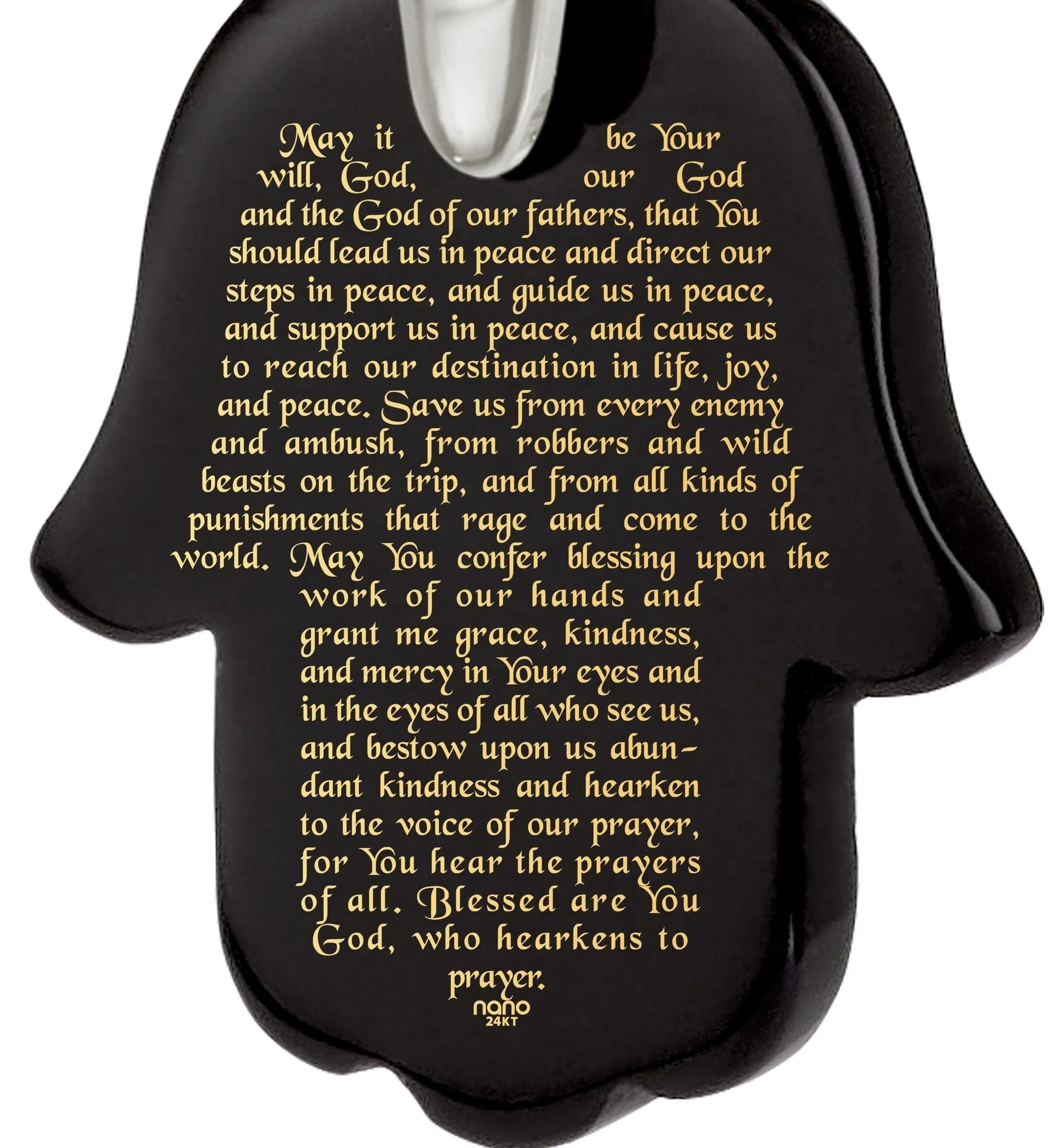 "Traveler’s Prayer", 925 Sterling Silver Necklace, Onyx