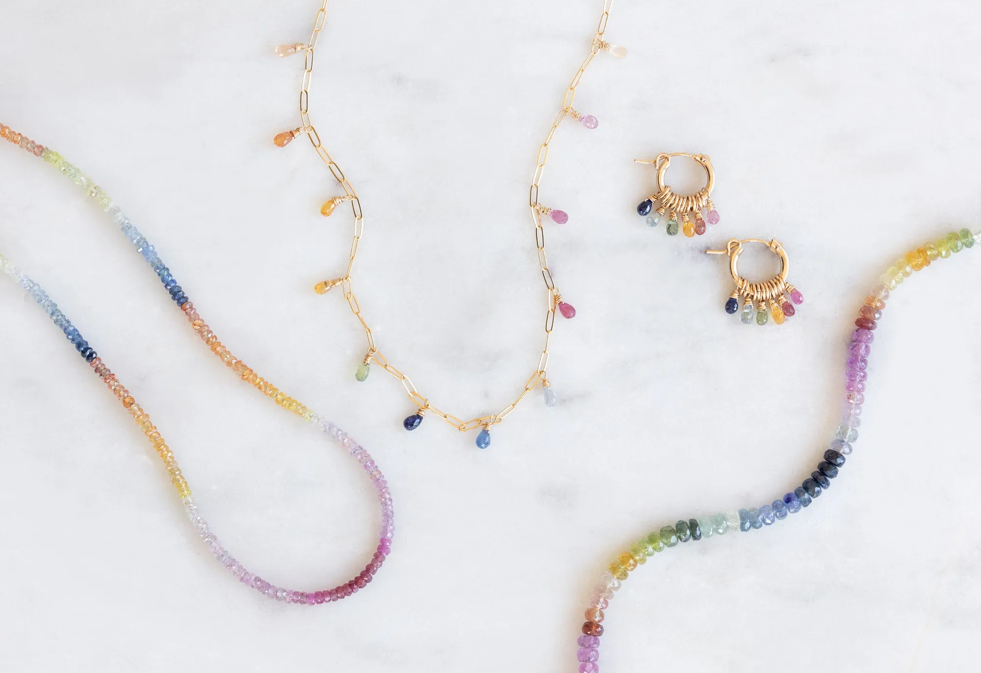 Rainbow Sapphire Beaded Bracelet