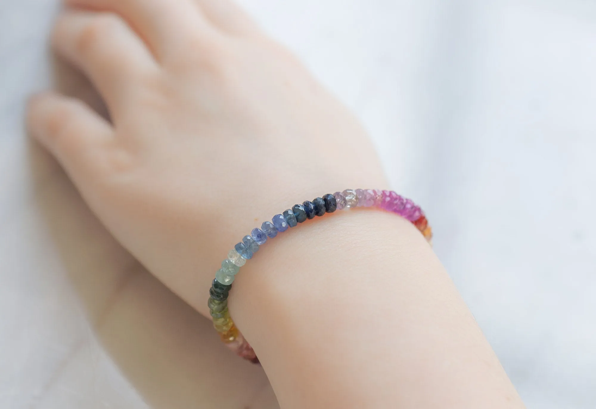 Rainbow Sapphire Beaded Bracelet