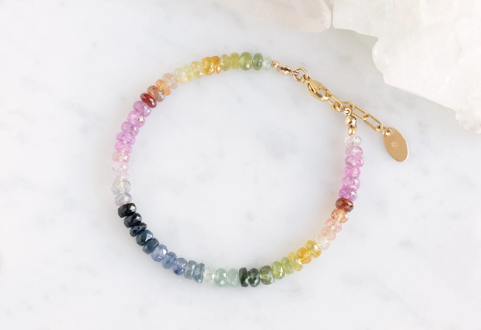 Rainbow Sapphire Beaded Bracelet