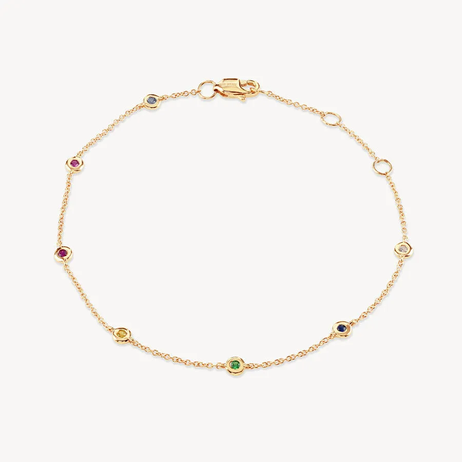 Rainbow Sapphire Skittle Bracelet