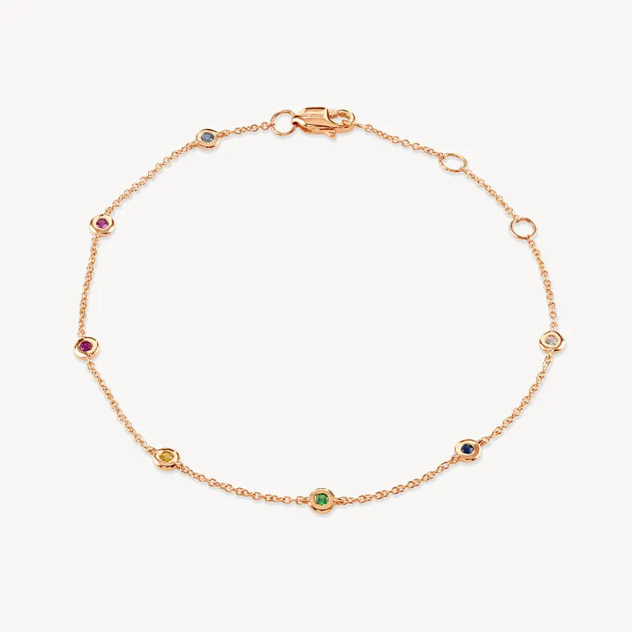 Rainbow Sapphire Skittle Bracelet