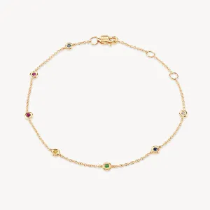 Rainbow Sapphire Skittle Bracelet